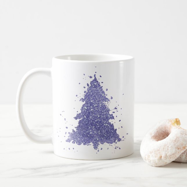 Elegant Christmas Tree | Charming Lavender Purple Coffee Mug (With Donut)
