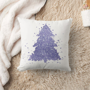 Elegant Christmas Tree   Charming Lavender Purple Cushion