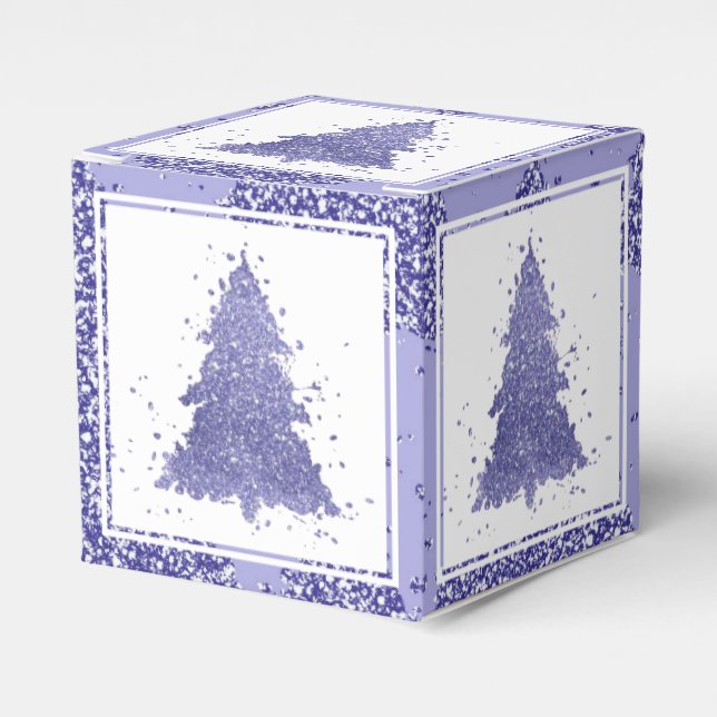 Elegant Christmas Tree | Charming Lavender Purple Favour Box (Front Side)