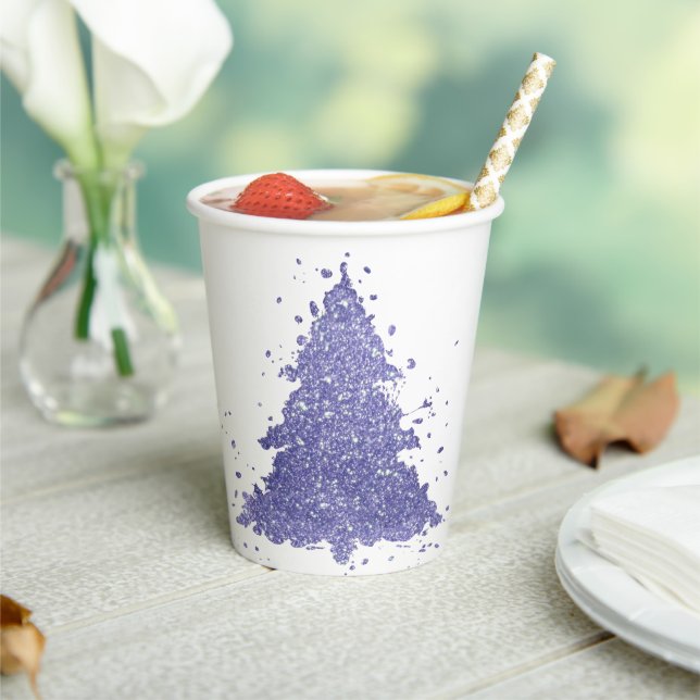 Elegant Christmas Tree | Charming Lavender Purple Paper Cups (Insitu)