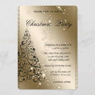 Elegant Christmas Tree,Christmas Party Invitation