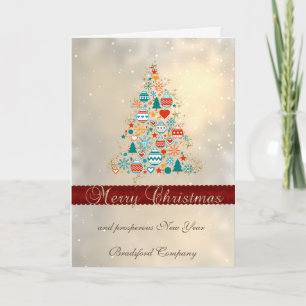 Elegant Christmas Tree,Colourful Balls,Corporate Holiday Card