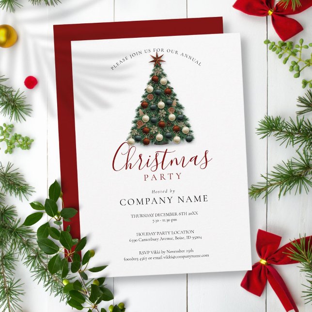Elegant Christmas Tree Corporate Holiday Party Invitation (Elegant Christmas Tree Corporate Holiday Party Invitation)