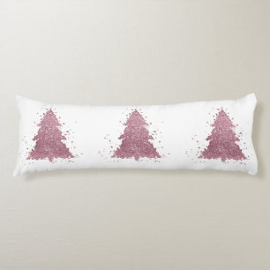 Elegant Christmas Tree   Dusty Mauve Pink Splatter Body Cushion