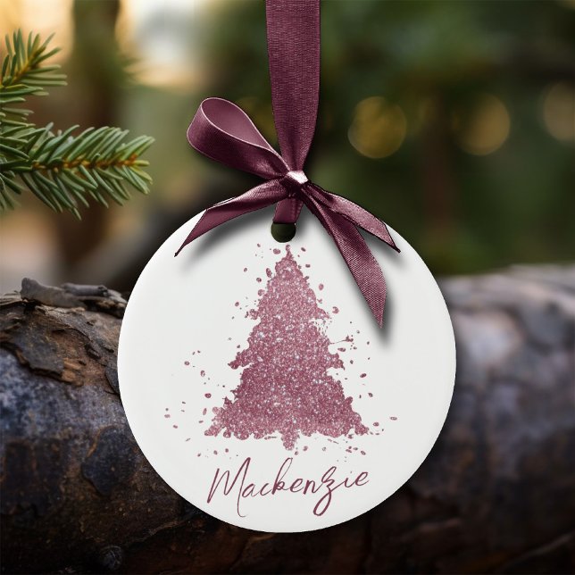 Elegant Christmas Tree | Dusty Mauve Pink Splatter Ceramic Tree Decoration (Creator Uploaded)