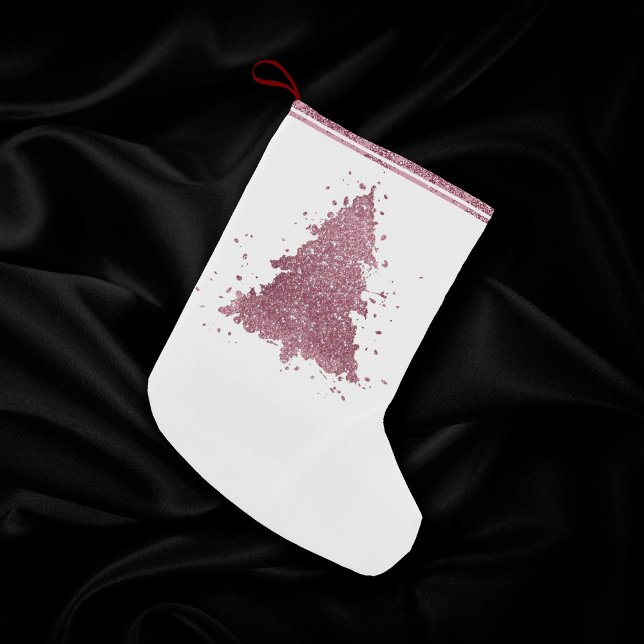 Elegant Christmas Tree | Dusty Mauve Pink Splatter Small Christmas Stocking (Creator Uploaded)