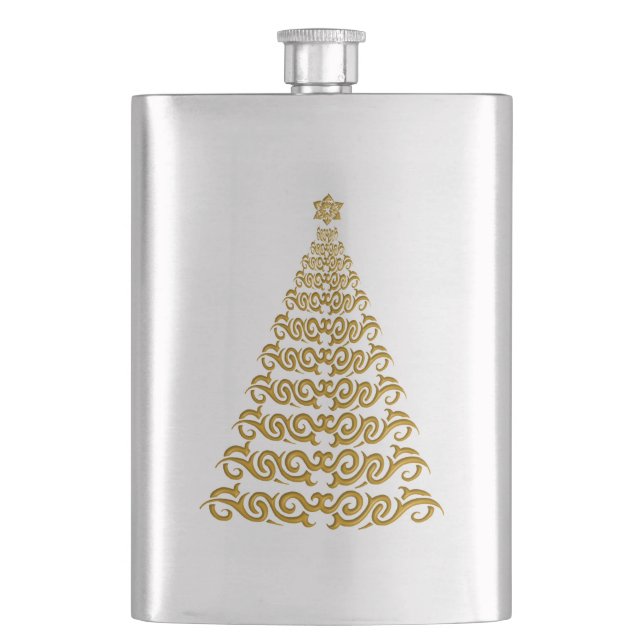 Elegant Christmas Tree Flask (Front)