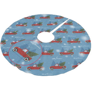 Elegant Christmas Tree Gift Brushed Polyester Tree Skirt