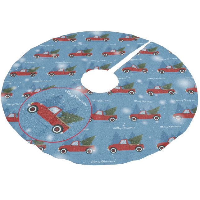 Elegant Christmas Tree Gift Brushed Polyester Tree Skirt (Angled)