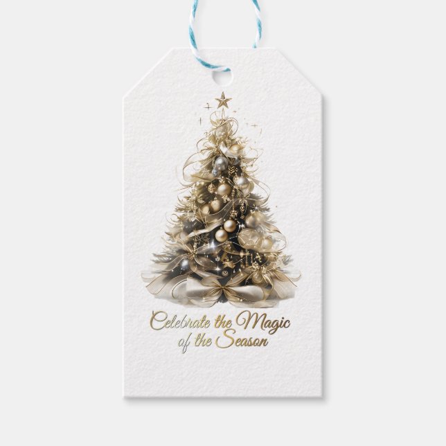 Elegant Christmas Tree Gift Tag (Front)
