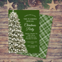 Elegant Christmas Tree Green Plaid Christmas Party