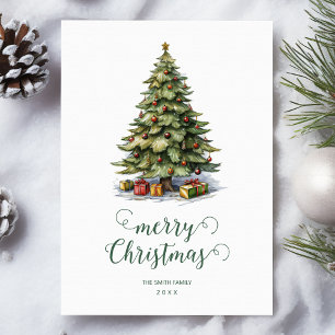 Elegant Christmas Tree Greeting Holiday Card