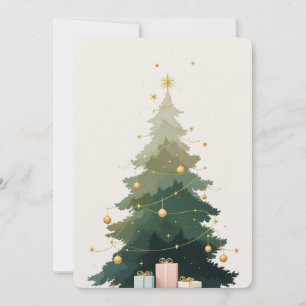 Elegant Christmas Tree Holiday Card. Invitation