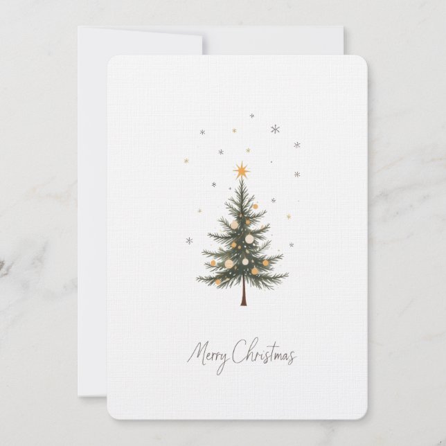 Elegant Christmas Tree Holiday Card. Invitation (Front)