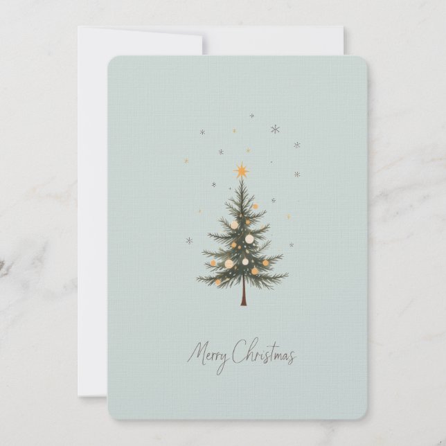 Elegant Christmas Tree Holiday Card. Invitation (Front)