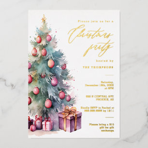 Elegant Christmas Tree Holiday Party Gold