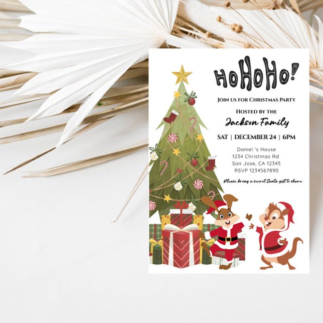 Elegant Christmas Tree Holiday Party Invitation (Creator Uploaded)