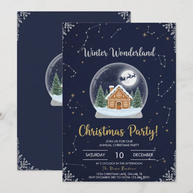 Elegant Christmas Tree Holiday Party Invitation (Front/Back)