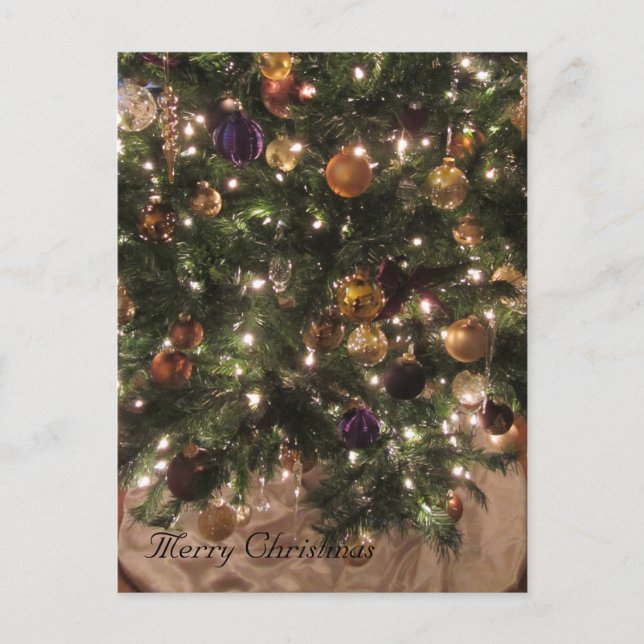 Elegant Christmas Tree Holiday Postcard (Front)