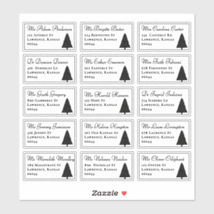 Elegant Christmas Tree Individual Names Address