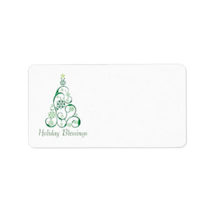 Elegant Christmas Tree Label