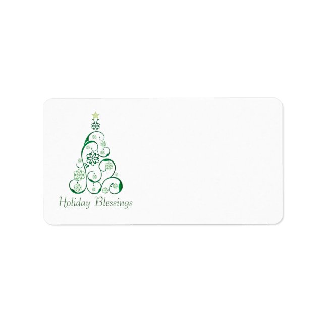 Elegant Christmas Tree Label (Front)