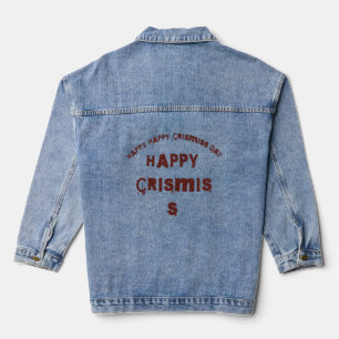 Elegant Christmas Tree Logo Design for Holiday T-S Denim Jacket