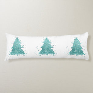 Elegant Christmas Tree   Luxe Aqua Mint Splatter Body Cushion