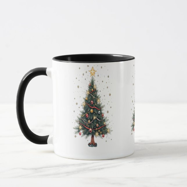 Elegant Christmas Tree Mug (Left)
