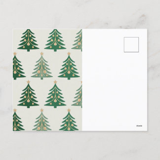Elegant Christmas Tree & Ornament Pattern – Festiv Holiday Postcard