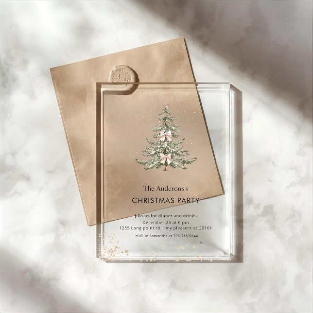 Elegant Christmas Tree Party  Acrylic Invitations (Creator Uploaded)