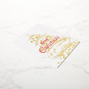Elegant Christmas Tree Party Foil Invitation Postcard