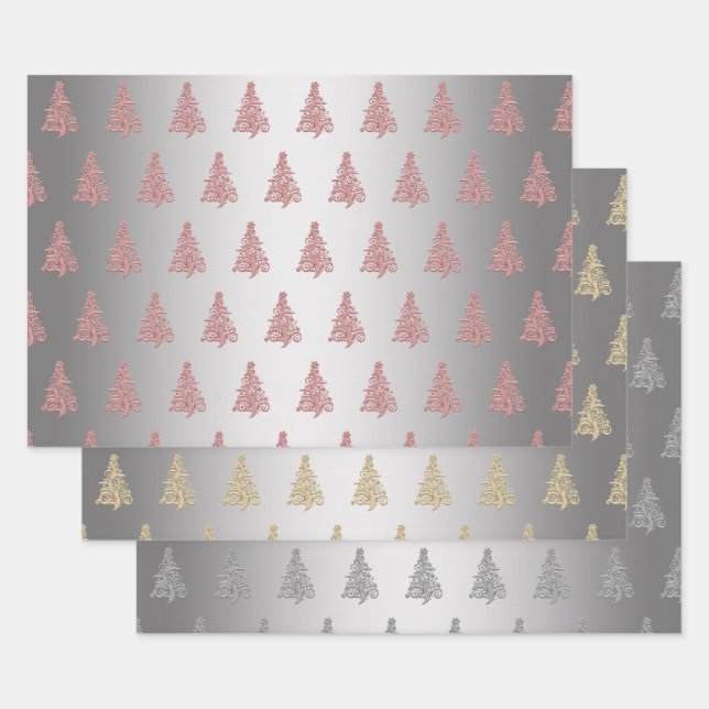 Elegant Christmas tree pattern     Wrapping Paper Sheet (Set)