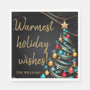 elegant christmas tree personalised  napkin