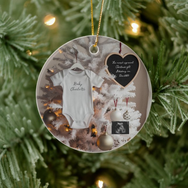 Elegant  Christmas tree pregnancy announcement  Ceramic Tree Decoration (Tree)