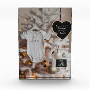 Elegant  Christmas tree pregnancy announcement  Photo Block