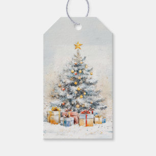 Elegant Christmas Tree Vintage Gift Tags
