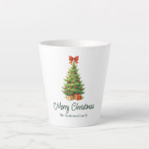 Elegant Christmas Tree with Red Bow & Presents -