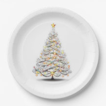 elegant christmas tree with sparkling lights 