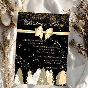 Elegant Christmas Trees,Company Christmas Party Invitation