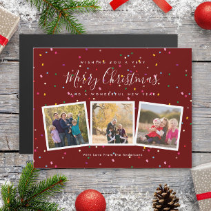 Elegant Christmas Typography Family Photo Card