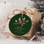 Elegant Christmas Watercolor Botanical Gift Tag<br><div class="desc">Elegant Christmas Watercolor Botanical Gift Tag features a beautiful watercolor illustration of seasonal greenery and holly berries,  along with elegant type.</div>