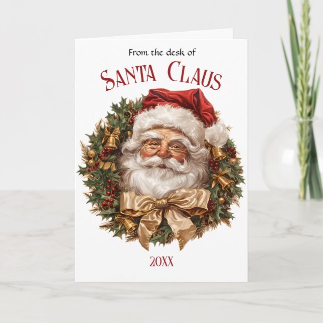 Elegant Christmas Watercolor Botanical Holiday Card (Front)