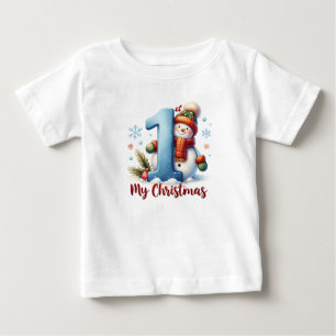 Elegant Christmas Watercolor Snow Baby T-Shirt
