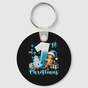 Elegant Christmas Watercolor Snow Toddler T Shirt  Key Ring