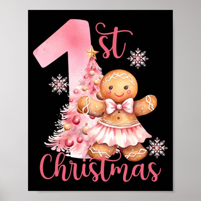 Elegant Christmas Watercolor Snow Toddler T Shirt  Poster (Front)