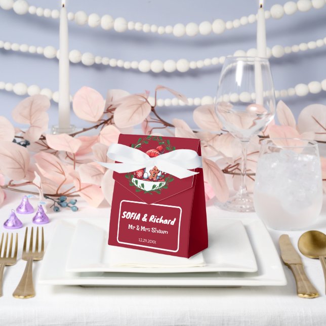 Elegant Christmas Wedding Favour Box (Wedding)