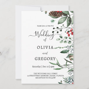 Elegant christmas wedding Invitation