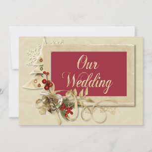 Elegant Christmas Wedding Invitation With Tree