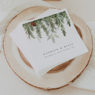 Elegant Christmas Wedding Personalised Napkin